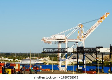 Florida, United States-January 25, 2020: Shipyard At Port Of Tampa Bay