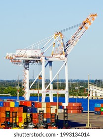 Florida, United States-January 25, 2020: Shipyard At The Port Of Tampa Bay