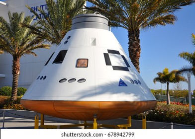 FLORIDA, USA - DEC 20, 2010: Orion Spacecraft Model In The John F. Kennedy Space Center In Florida, USA.