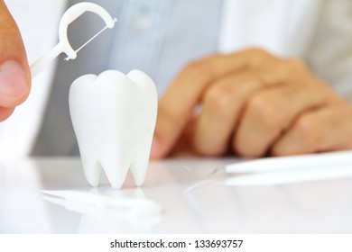  flossing teeth concept
