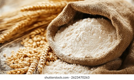Producción de harina a partir de campos de trigo 