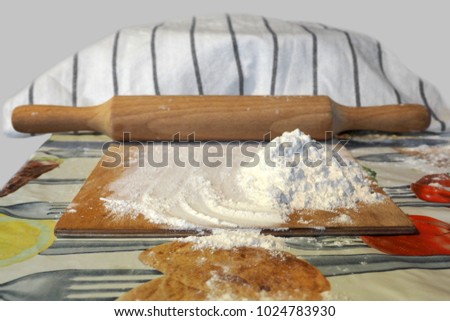 Similar – Image, Stock Photo Bread and flour on a rustic wooden background