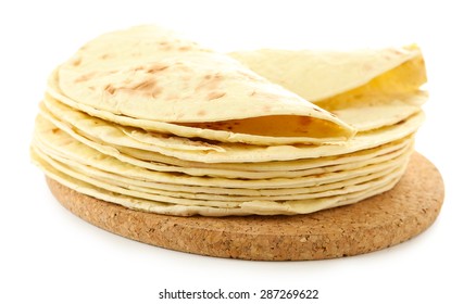 Flour Tortillas Isolated On White