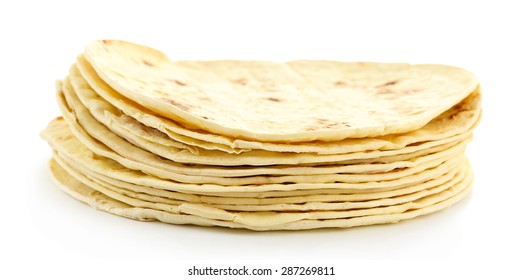 Flour Tortillas Isolated On White