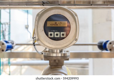 Flow Meter System On Factory Pipeline