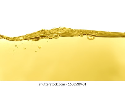 Flow Of Natural Cooking Oil On White Background