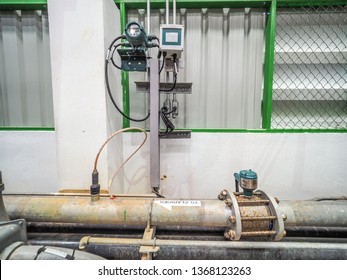 Flow Transmitter Of Electromagnetic Type For Monitoring And Control Flow Of Water In Industry Zone At Power Plant.