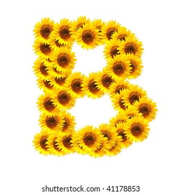 Alphabet B Sunflower Isolated On White Stock Photo (Edit Now) 78053083