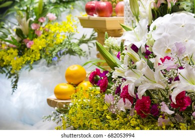Flower Of Altar Decorated With Funeral