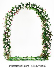 Flower Arch With Flowers, Branches And Leaves