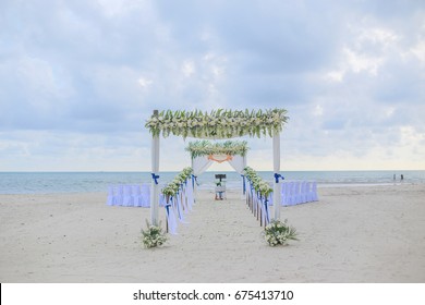 Flower Arrangement Beachfront For Wedding Ceremony