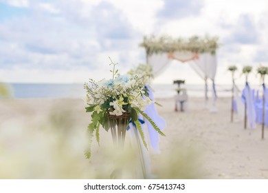 Flower Arrangement Beachfront For Wedding Ceremony