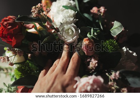 Similar – Hände einer Frau mit Blumenstrauß