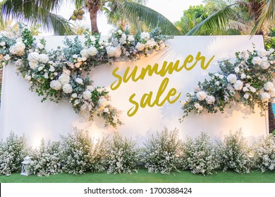 Flower Back Drop Summer Sale In Tropical Garden