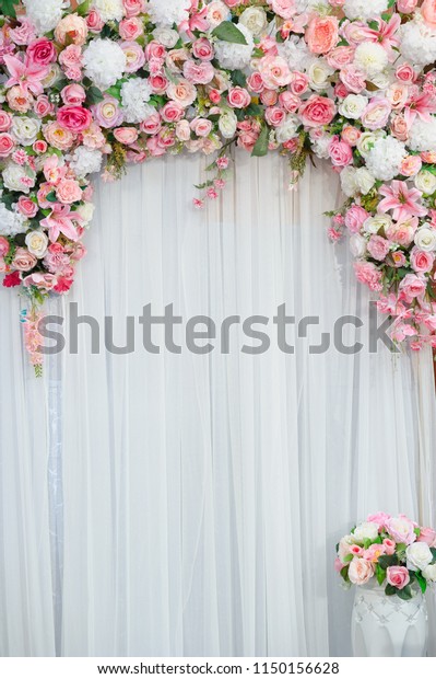 Flower Background Backdrop Wedding Decoration Rose Stock Photo (Edit ...