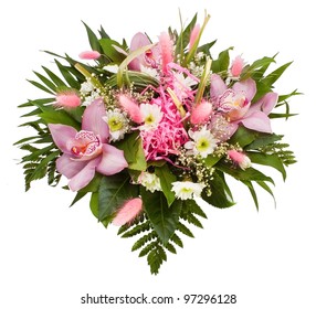 Flower bouquet on the white background