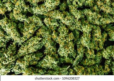 flower buds cannabis Background, marijuana, weed top view copy spase close up