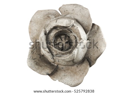 flower carved out of marble isolated on white background