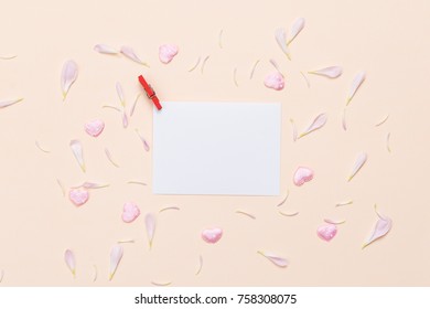 flower and copy space card note