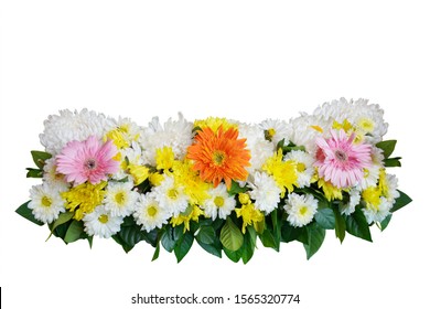 Flower Crown Fresh Floral Isolated On White Background. This Has Clipping Path.                              