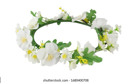 Flower Crown Isolated On White Background Clipping Path