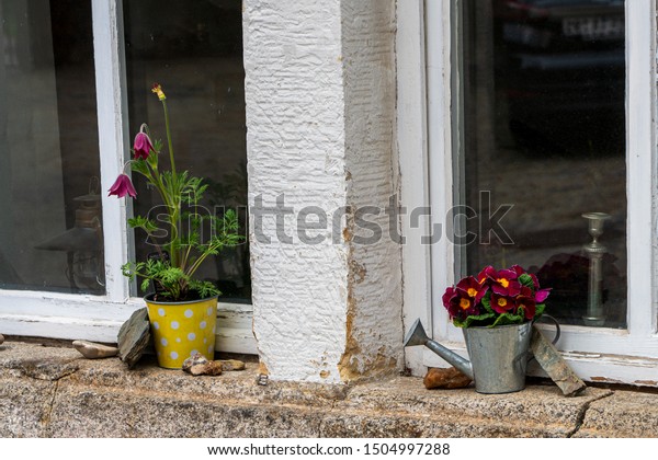 Flower Decoration On Windowsill Stock Photo Edit Now 1504997288