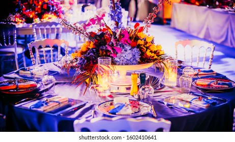 Flower Design At Gala Or Wedding Celebration 