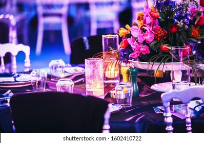 Flower design at gala or wedding celebration 