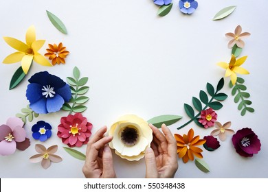 Flower floral paper cut outs decoration