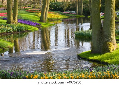 flower garden in Keukenhof, the Netherlands