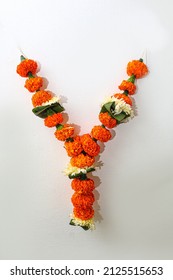 Flower Garland On White Background.