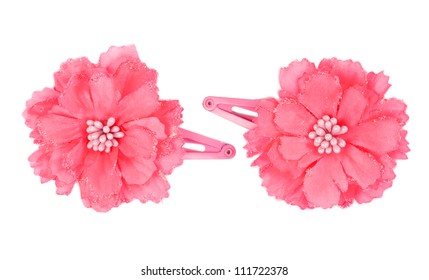 A Flower Hair Clip  Isolated On White Background