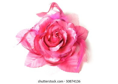 A Flower Hair Clip For Women On Isolated White Background.