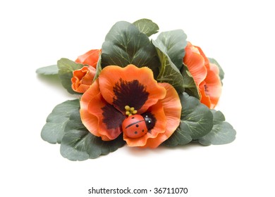 Flower with ladybug