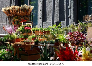 Flower Market Outside. Flower Shop