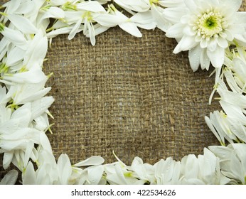 Flower On Sack Fram And Copy Space