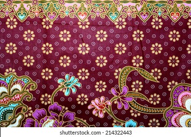 flower pattern background on batik fabric 