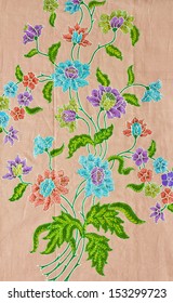 Flower pattern on the fabric.