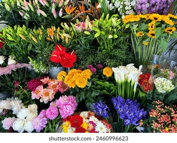 Flower shop on a city street. Barcelona. Spain. - Powered by Shutterstock