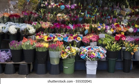 Flower Shop Outside A Bodega In New York City