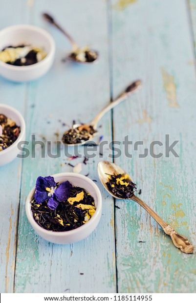 Flower Tea Edible Pansy Flowers Lemongrass Stock Photo (Edit Now