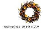 flower wreath isolated on a white background,