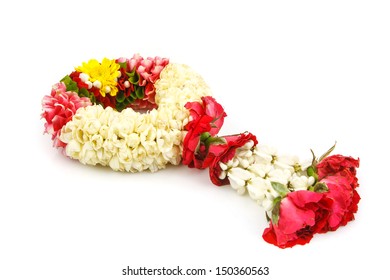 Flower wreath  for mother on mother's day on white background