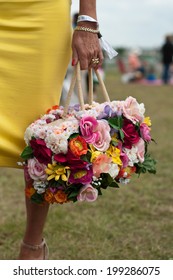 Flowers Bag Closeup - Prix De Diane 15 Th June 2014 In Hippodrome Of Chantilly- Paris-France   