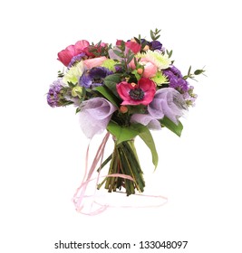 Flowers Bouquet On White Background
