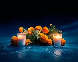 Flowers Of "cempasuchil" Or Marigold Used For Mexican Altars At Day Of The Day