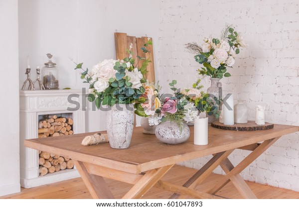 Flowers Decoration Shop Different Vases Spring Stock Photo Edit