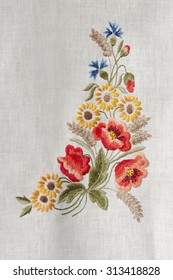 Flowers Embroidered By Hand