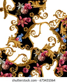 Flowers And Golden Baroque 