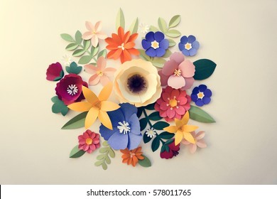 Flowers Handmade Design Papercraft Art 